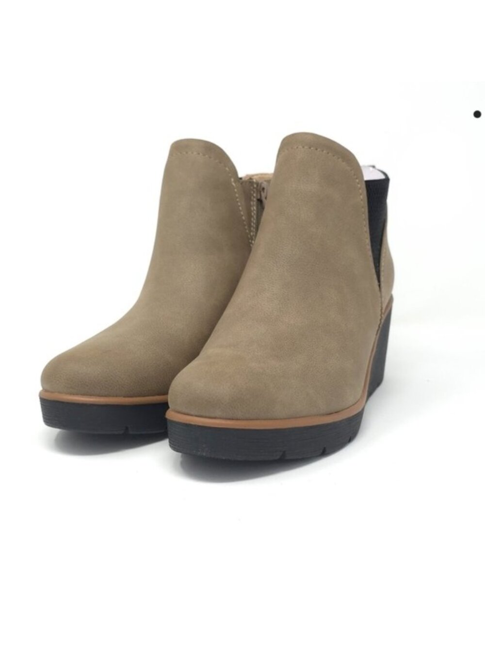 Naturalizer SOUL Affirm Water Resistant Wedge Ankle Bootie Taupe 7.5 M